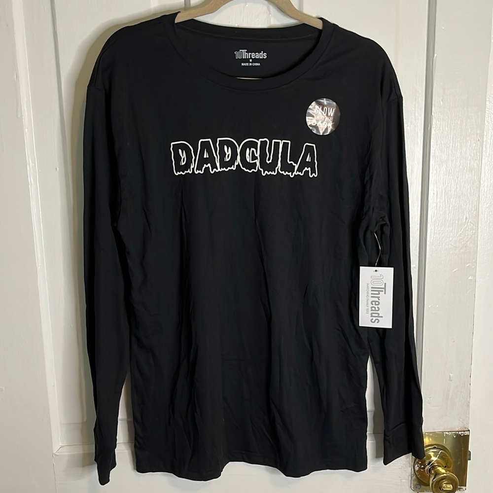 NWT men’s‎ Halloween Dadcula long sleeve black shirt size M